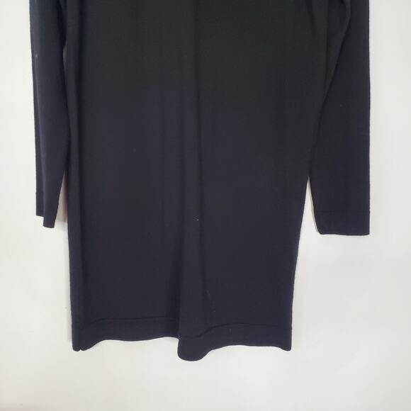 Sezane Jaelle Merino Wool Long Sleeve Sweater Dress Black Gold Button Size Small - Picture 6 of 9